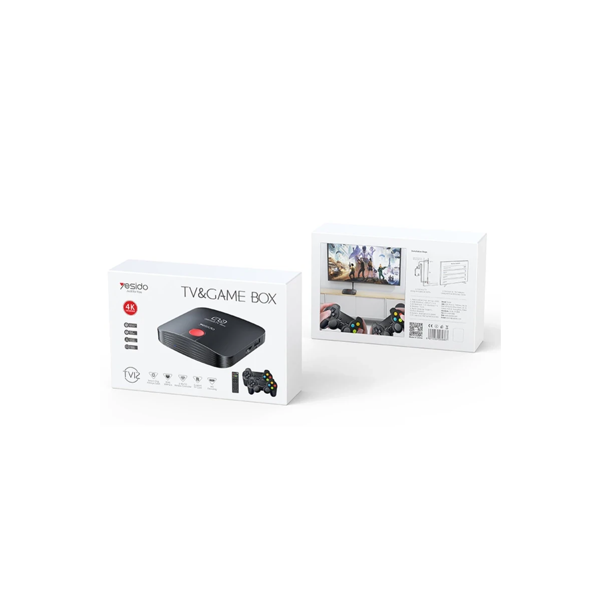 Yesido TV12 4K Wifi Android TV Box - Siyah