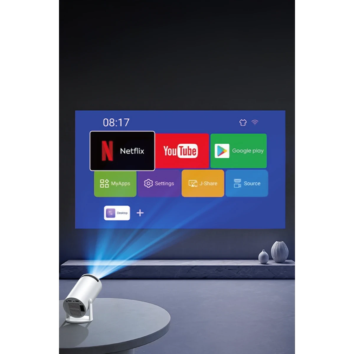 Yesido TV14 180 Derece Ayarlanabilir BT 5.0 720P Kablosuz Mini Projeksiyon Cihazı - Beyaz