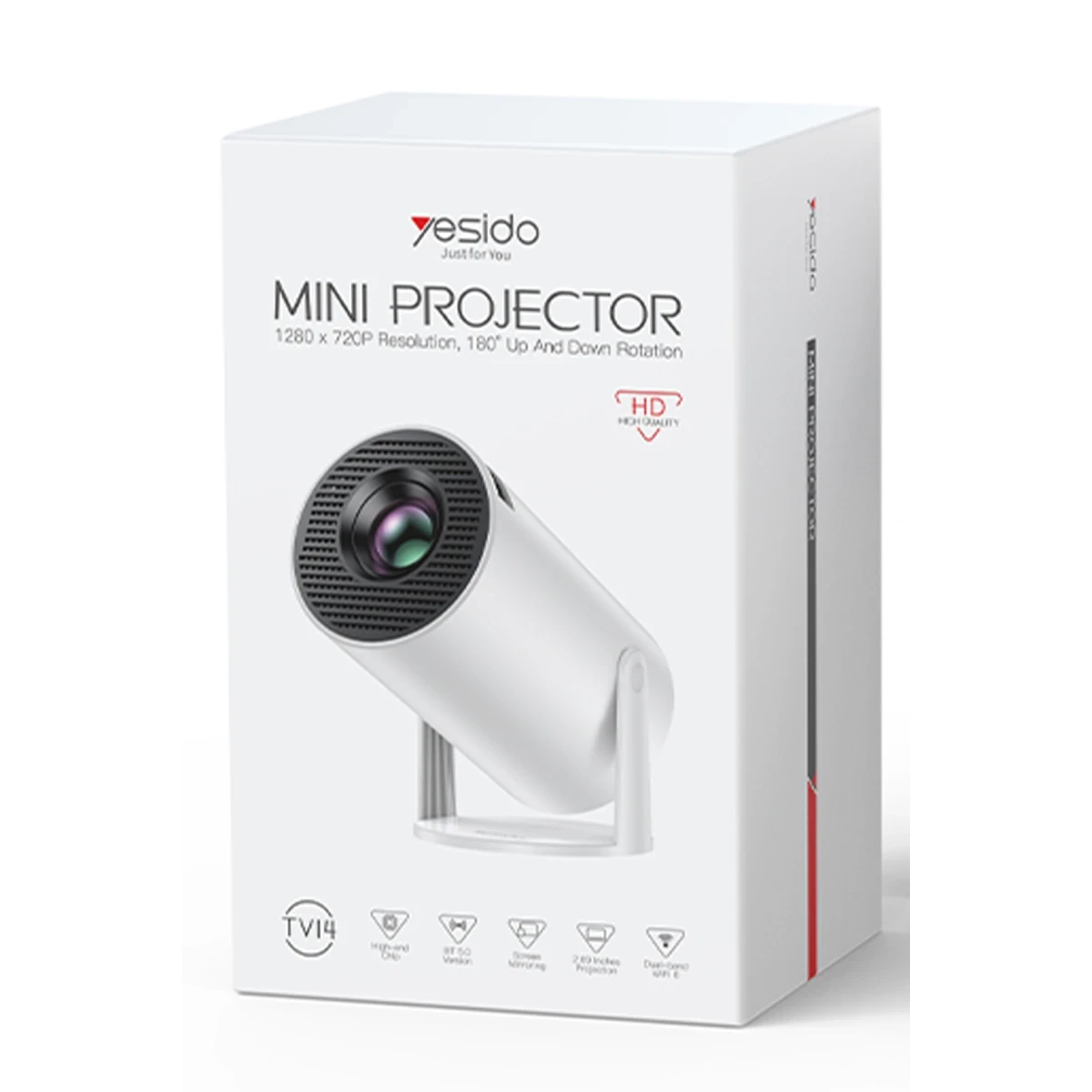 Yesido TV14 180 Derece Ayarlanabilir BT 5.0 720P Kablosuz Mini Projeksiyon Cihazı - Beyaz
