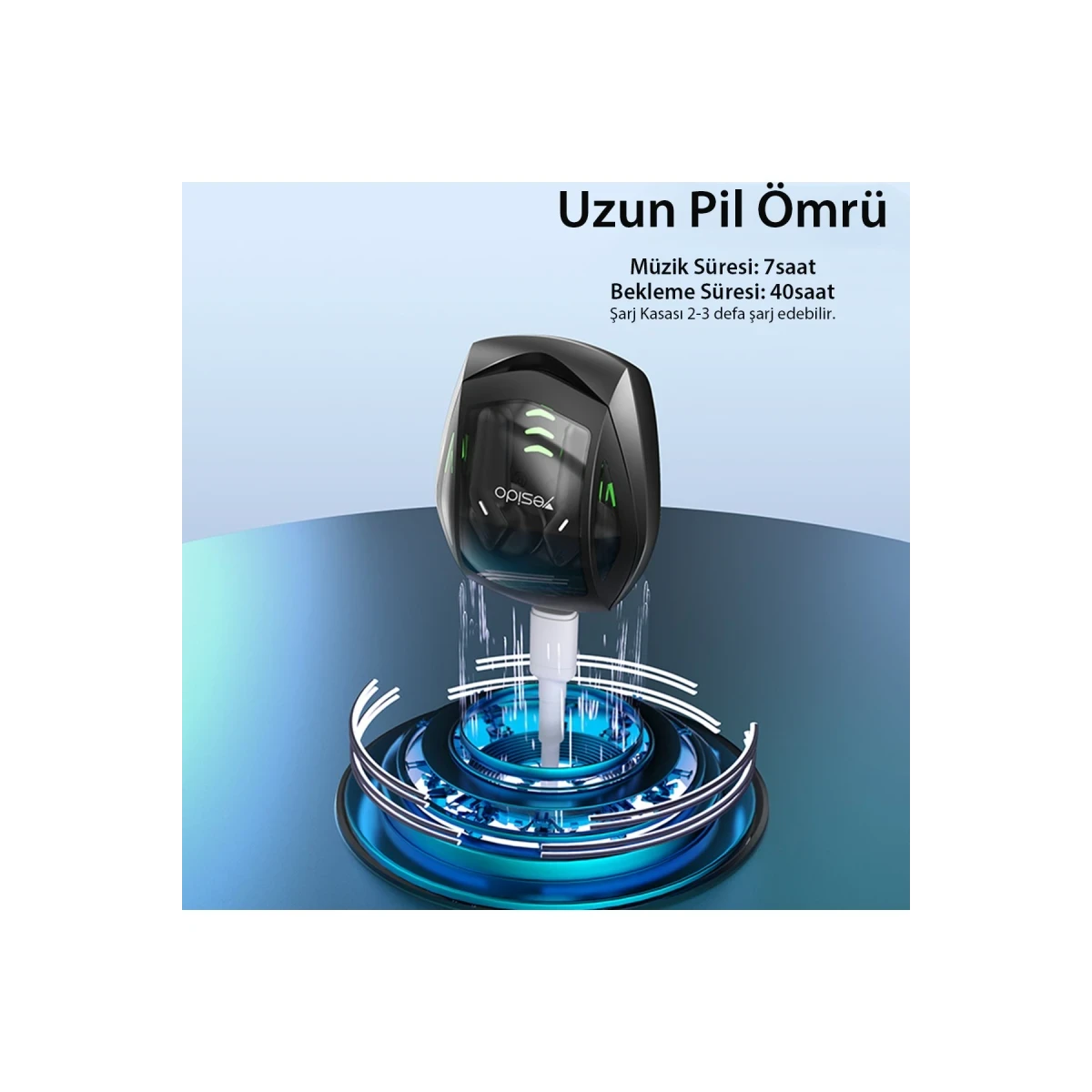 Yesido TWS14 Gaming Kablosuz Airpods Kulaklık - Siyah