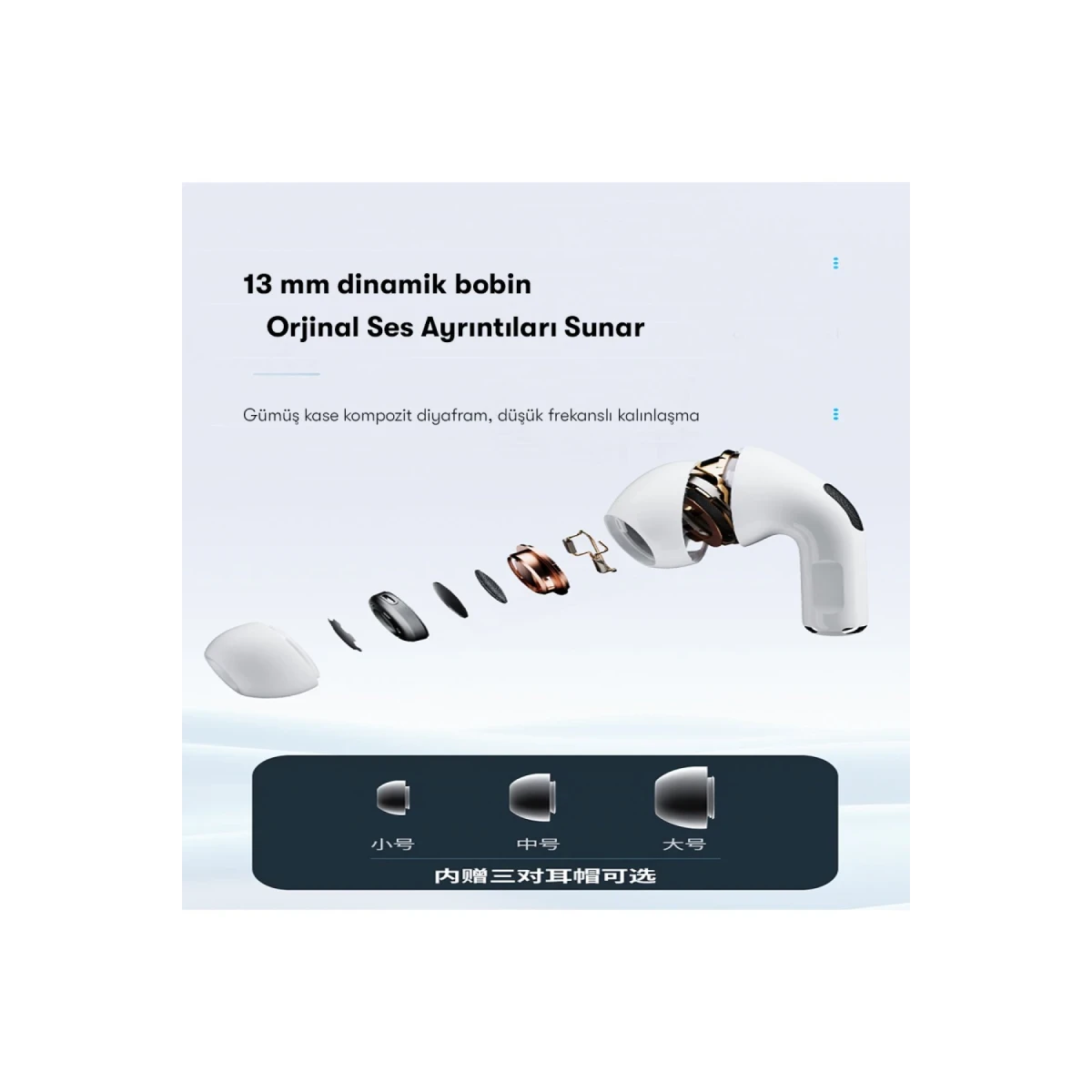 Yesido TWS16 Aktif Gürültü Engelleyici Özellikli Kablosuz Airpods Kulaklık - Beyaz