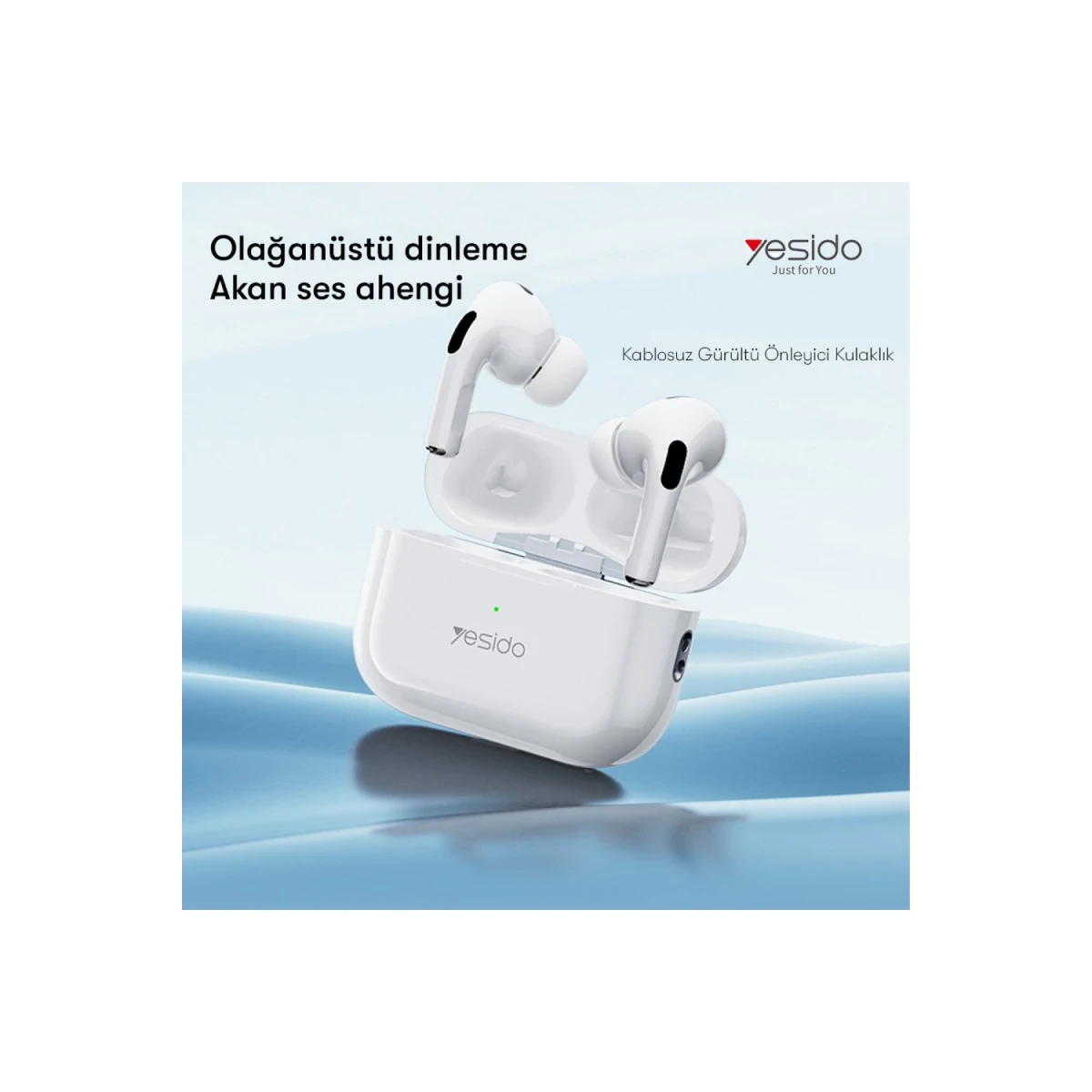 Yesido TWS16 Aktif Gürültü Engelleyici Özellikli Kablosuz Airpods Kulaklık - Beyaz