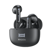 Yesido TWS19 Aktif Gürültü Engelleyici Özellikli Dijital Şarj Göstergeli BT 5.3 Kablosuz Airpods Kulaklık - Siyah