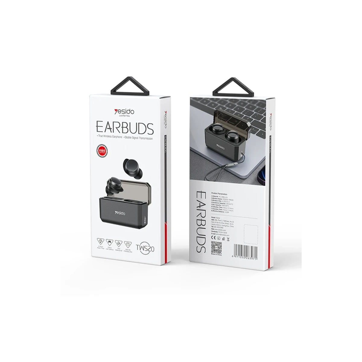 Yesido TWS20 Kablosuz Airpods Kulaklık - Siyah
