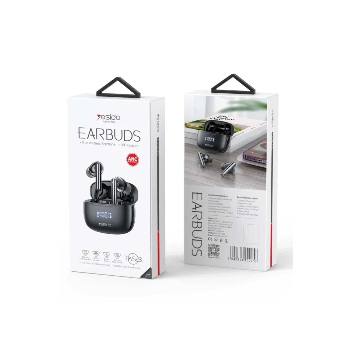 Yesido TWS23 Kablosuz Airpods Kulaklık - Siyah