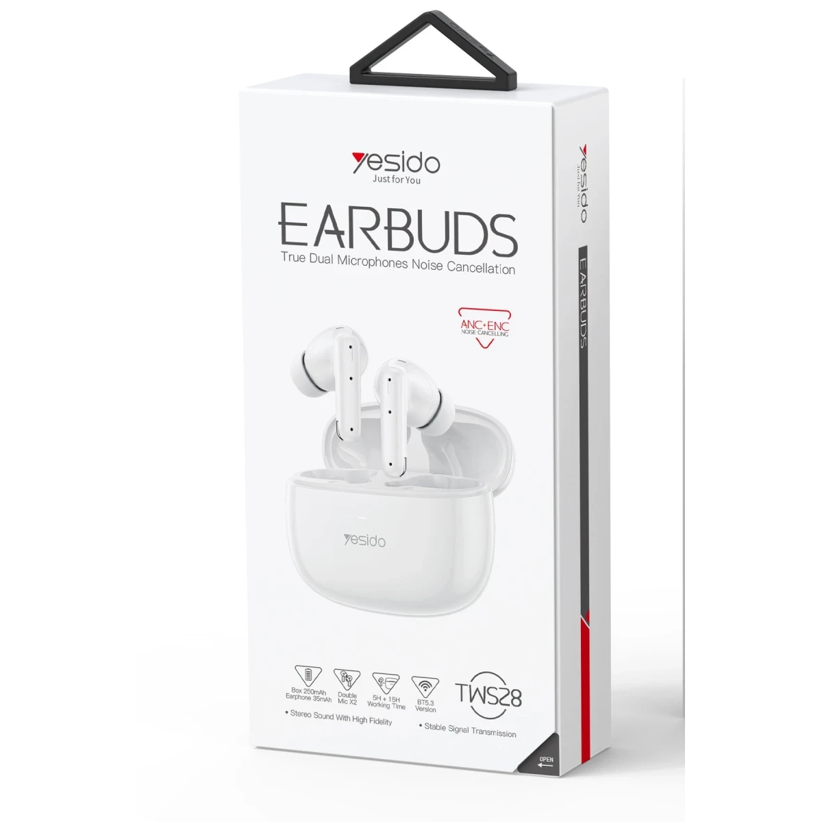 Yesido TWS28 Aktif Gürültü Engelleyici Özellikli BT 5.3 Kablosuz Airpods Kulaklık - Beyaz