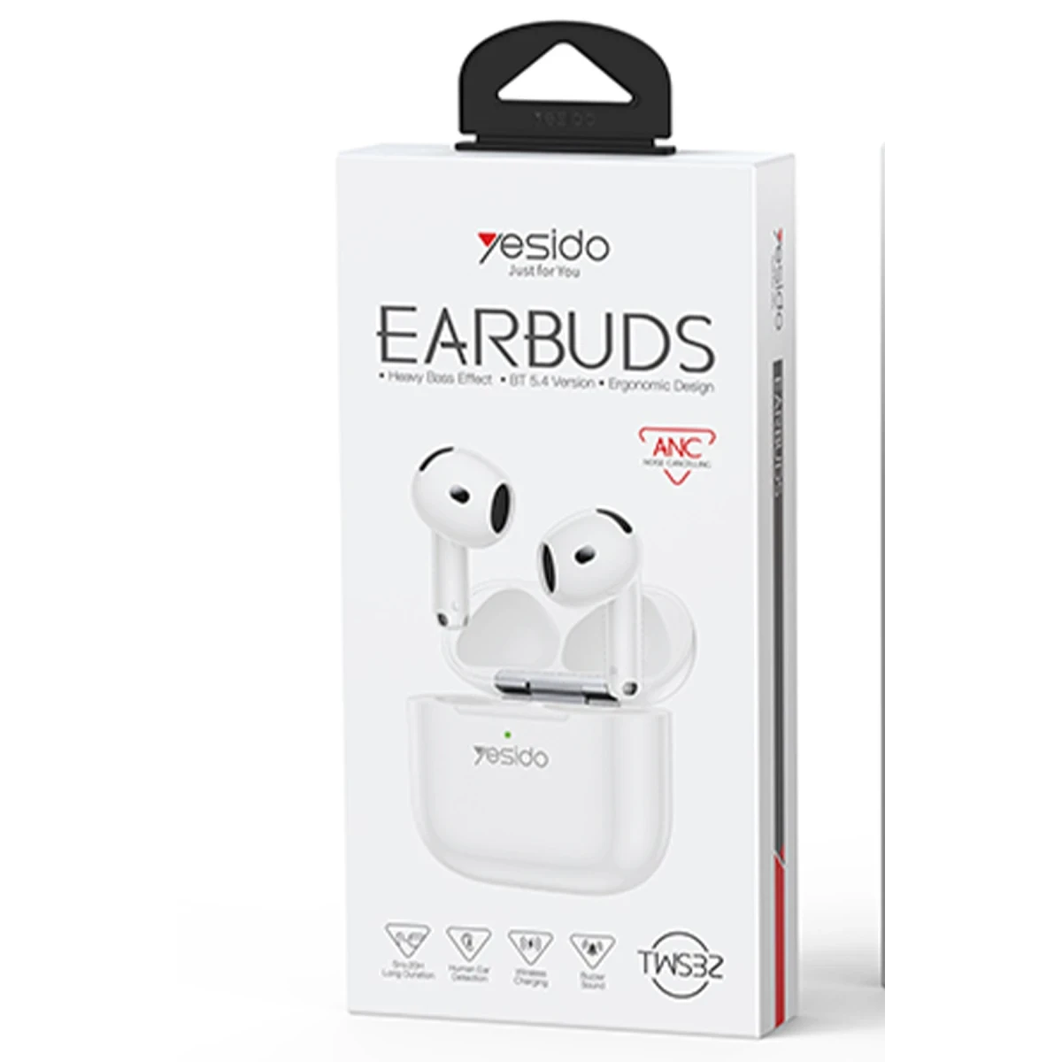 Yesido TWS32 BT 5.4 Aktif Gürültü Engelleyici Özellikli Kablosuz Airpods Kulaklık - Beyaz