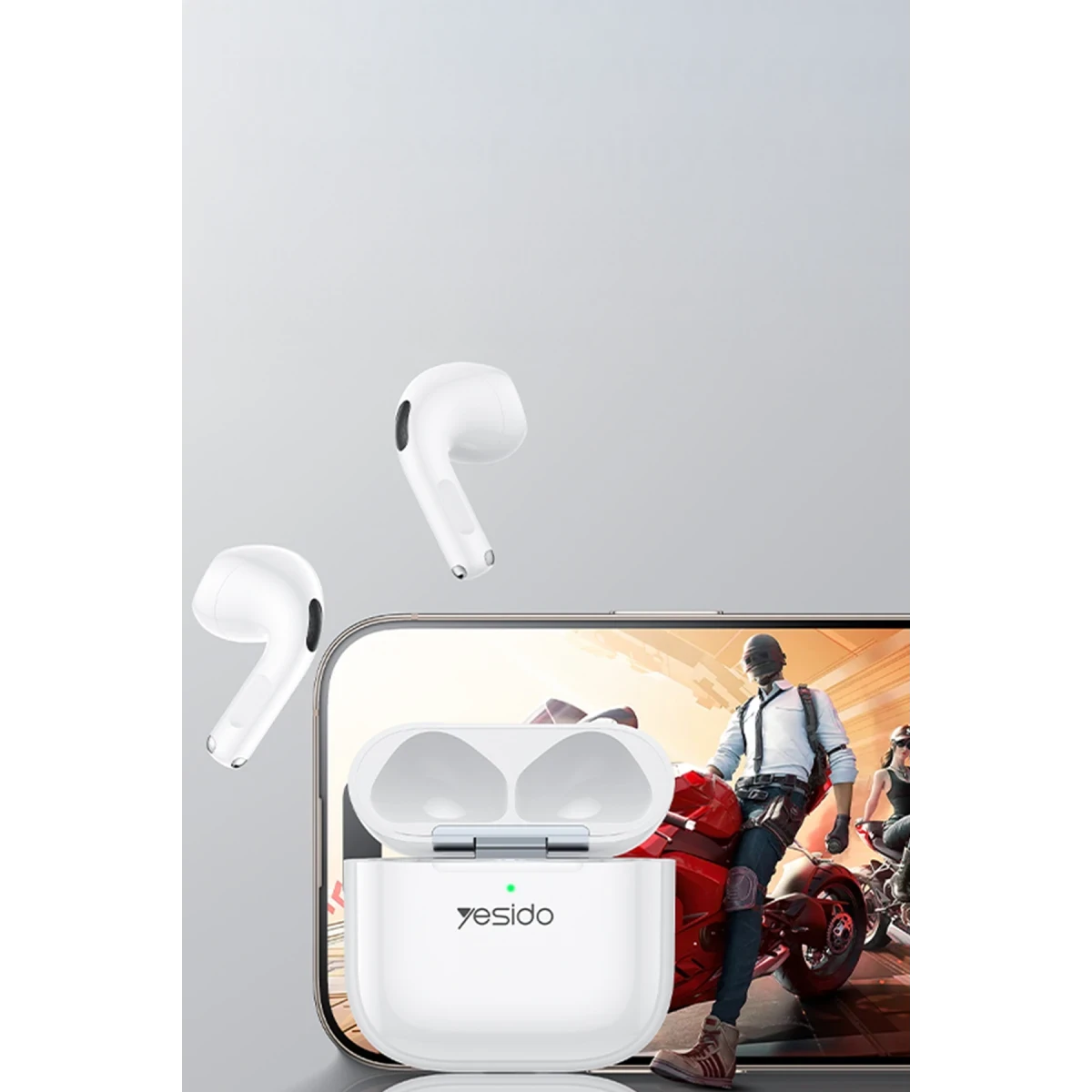Yesido TWS32 BT 5.4 Aktif Gürültü Engelleyici Özellikli Kablosuz Airpods Kulaklık - Beyaz