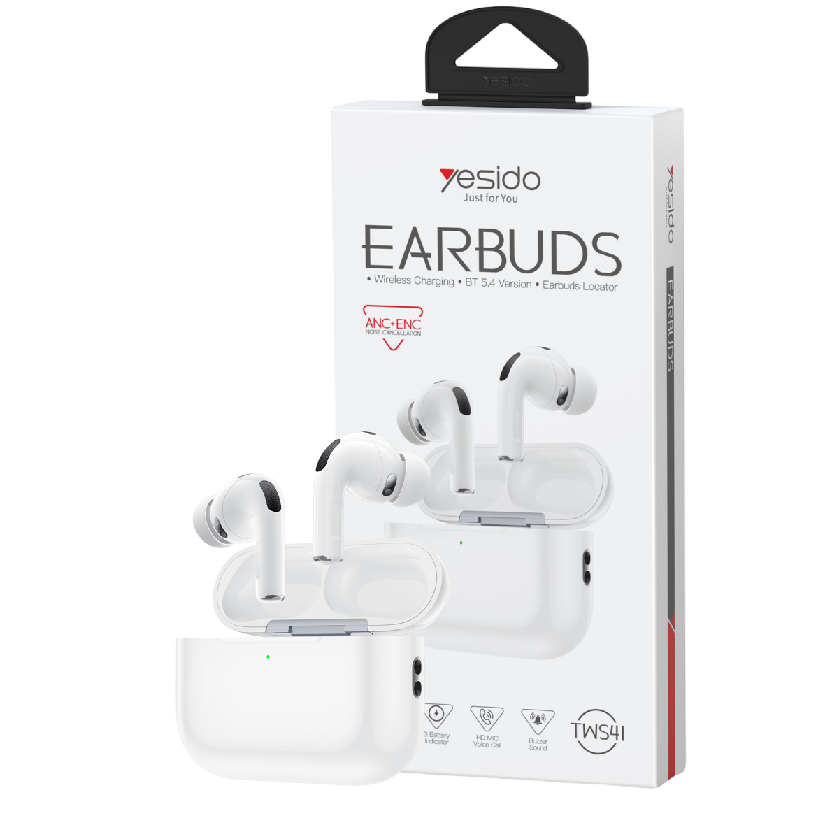 Yesido TWS41 Bluetooth 5.4 Aktif Gürültü Engelleme Özellikli TWS Kablosuz Kulaklık - Beyaz