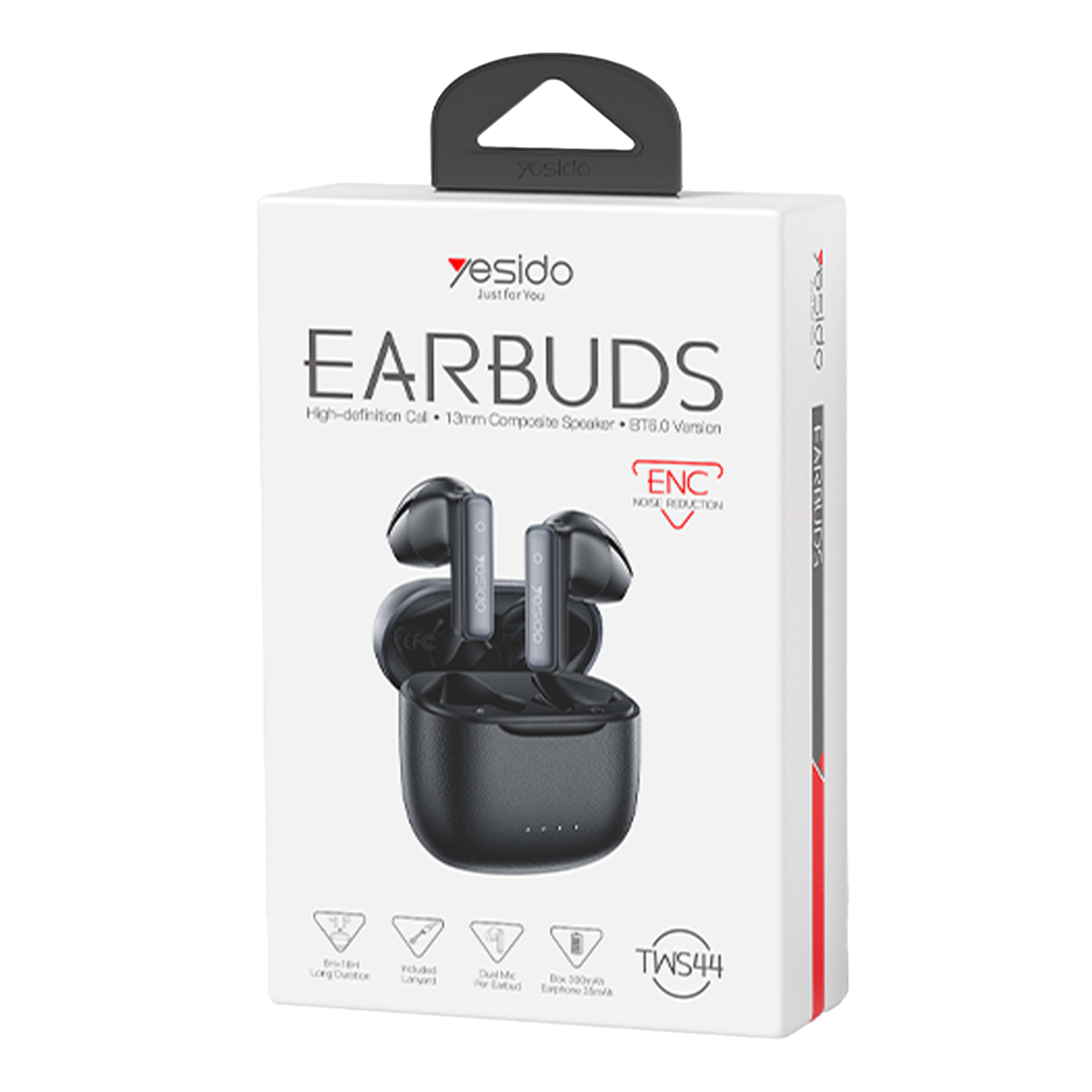 Yesido TWS44 Bluetooth 6.0 ENC Özellikli TWS Kablosuz Kulaklık - Siyah