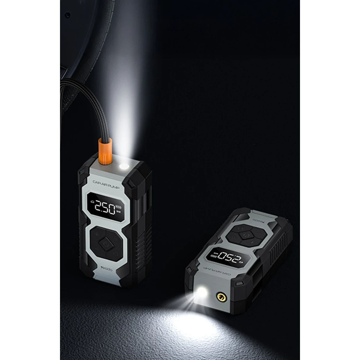 Yesido VC12 Çok Fonksiyonlu Dijital Göstergeli 7.800 mAh Bataryalı Kablosuz Hava Kompresörü - Siyah