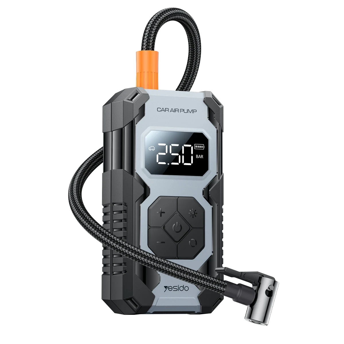 Yesido VC12 Çok Fonksiyonlu Dijital Göstergeli 7.800 mAh Bataryalı Kablosuz Hava Kompresörü - Siyah