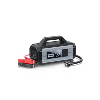 Yesido VC13 Dijital Göstergeli 10.000 mAh Bataryalı Led Acil Durum Fenerli Akü Takviye Özellikli Kablosuz Hava Kompresörü - Siyah