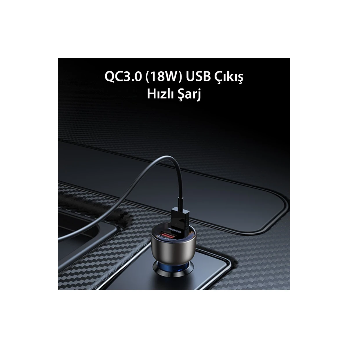 Yesido Y51 2 Adet 18W Usb Araç Şarj - Siyah