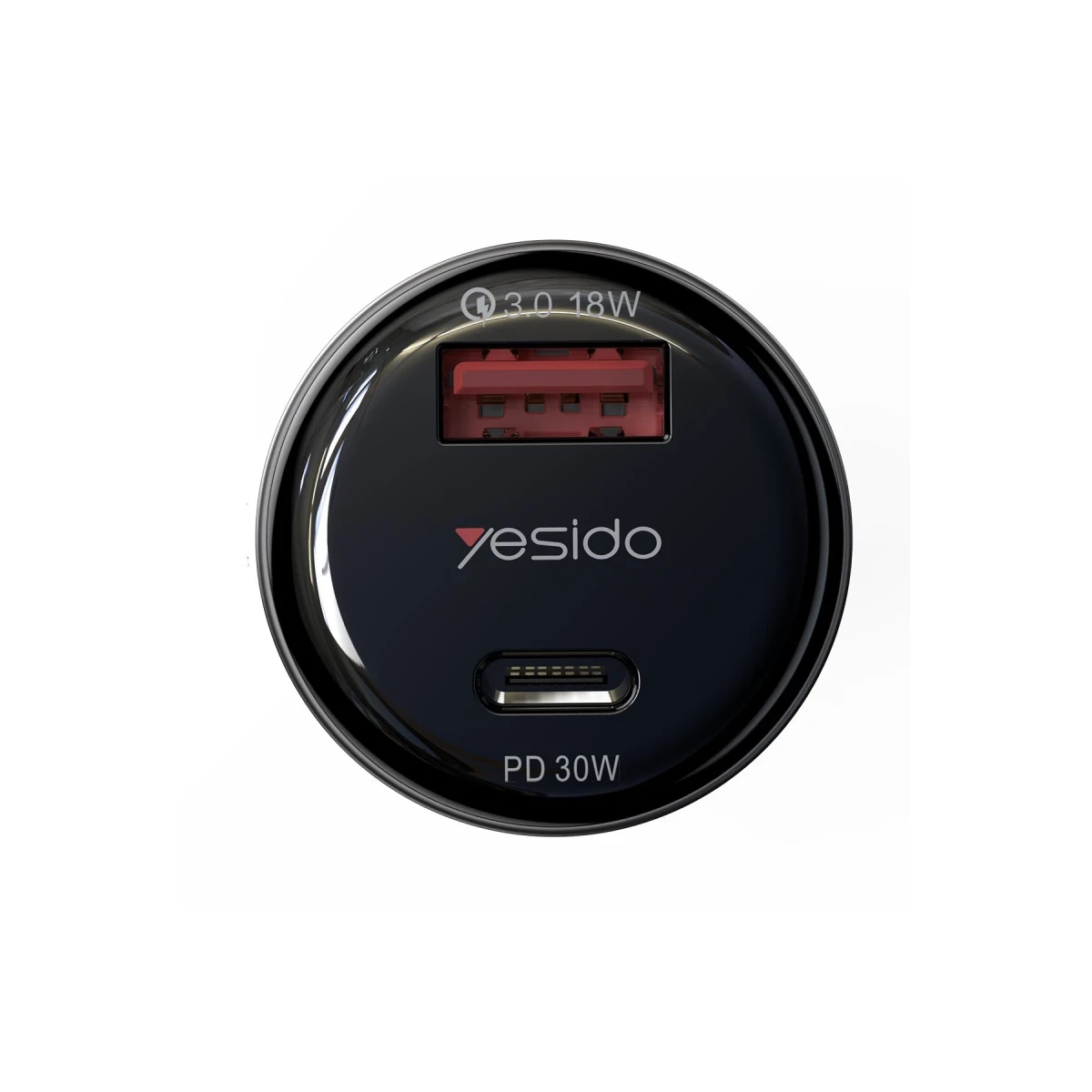 Yesido Y52 30W PD Type-C ve 18W Usb Araç Şarj - Siyah