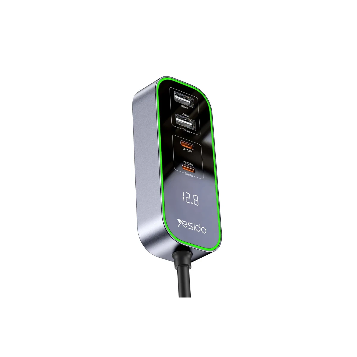 Yesido Y53 2 Adet 30W PD Type-C ve 3 Adet 17W Usb Araç Şarj - Siyah