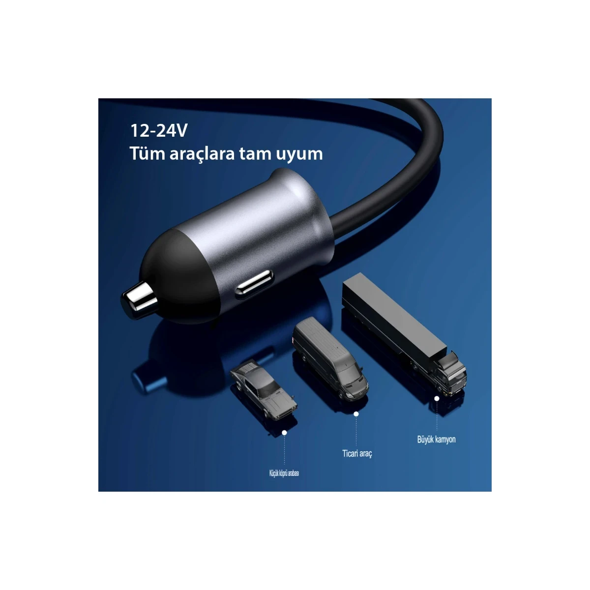 Yesido Y53 2 Adet 30W PD Type-C ve 3 Adet 17W Usb Araç Şarj - Siyah