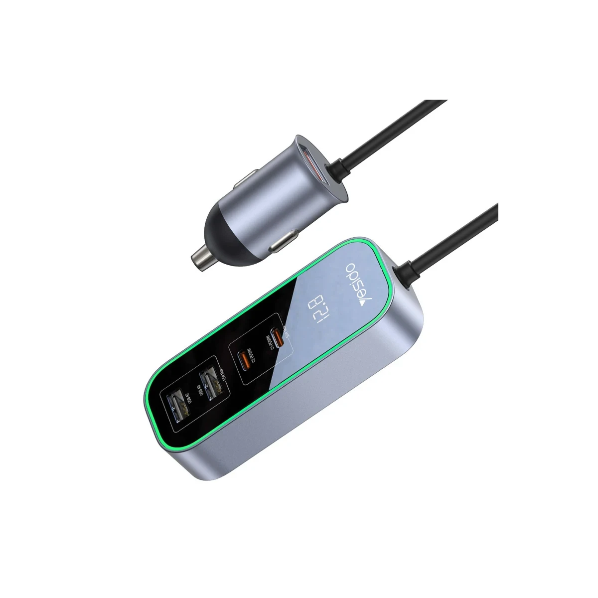 Yesido Y53 2 Adet 30W PD Type-C ve 3 Adet 17W Usb Araç Şarj - Siyah