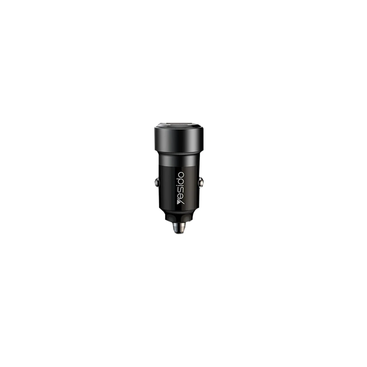 Yesido Y55 1 Adet 30W Usb / 1 Adet 30W Type-C ve 60W Type-C to Type-C Kablolu PD Hızlı Araç Şarj - Siyah
