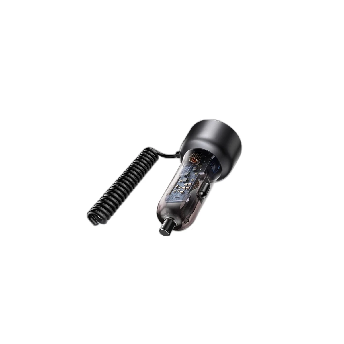 Yesido Y58 Dijital Göstergeli 1 Adet 18W Usb / 1 Adet 30W Type-C ve Dahili 30W Type-C ile 20W Lightning Kablolu PD Hızlı Araç Şarj - Siyah