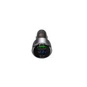 Yesido Y58 Dijital Göstergeli 1 Adet 18W Usb / 1 Adet 30W Type-C ve Dahili 30W Type-C ile 20W Lightning Kablolu PD Hızlı Araç Şarj - Siyah