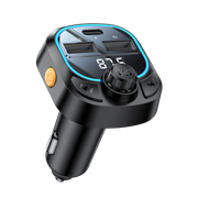 Yesido Y70 RGB 1 Adet 15W Type-C ve 1 Adet 15W USB Çıkışlı BT 5.3 FM Transmitter - Siyah