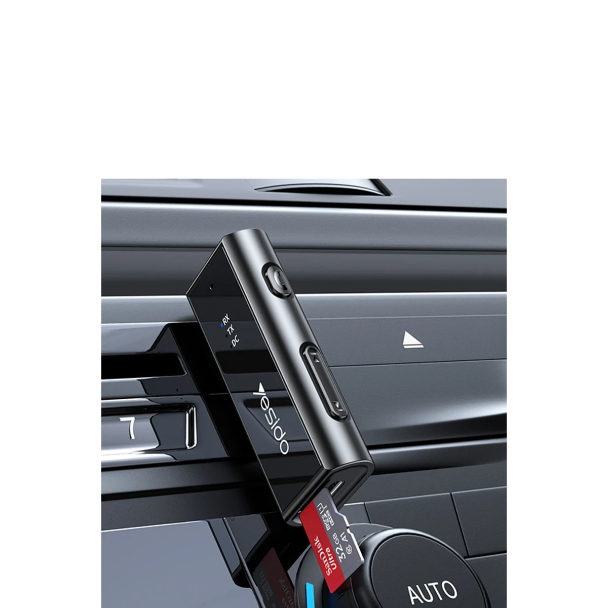 Yesido YAU41 3.5mm Aux Çıkışlı Mikrofonlu Bluetooth Araç Kiti - Siyah