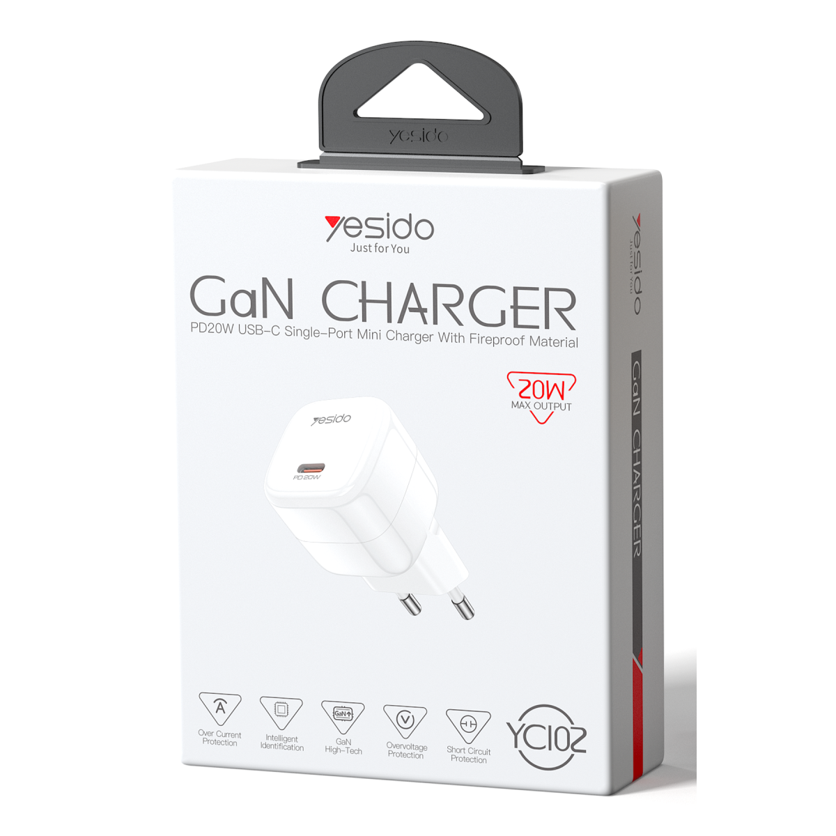 Yesido YC102 20W PD Type-C Hızlı Şarj Cihazı - Beyaz