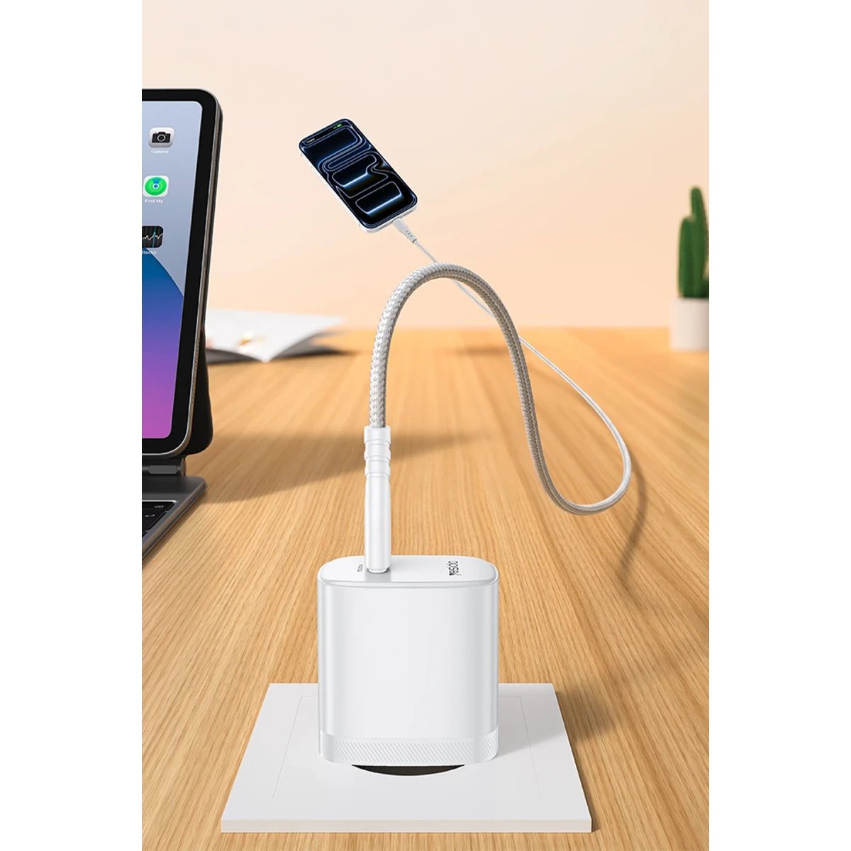 Yesido YC105 20W Type-C Çıkışlı 1M Type-C to Type-C Kablolu PD Hızlı Şarj Cihazı - Beyaz