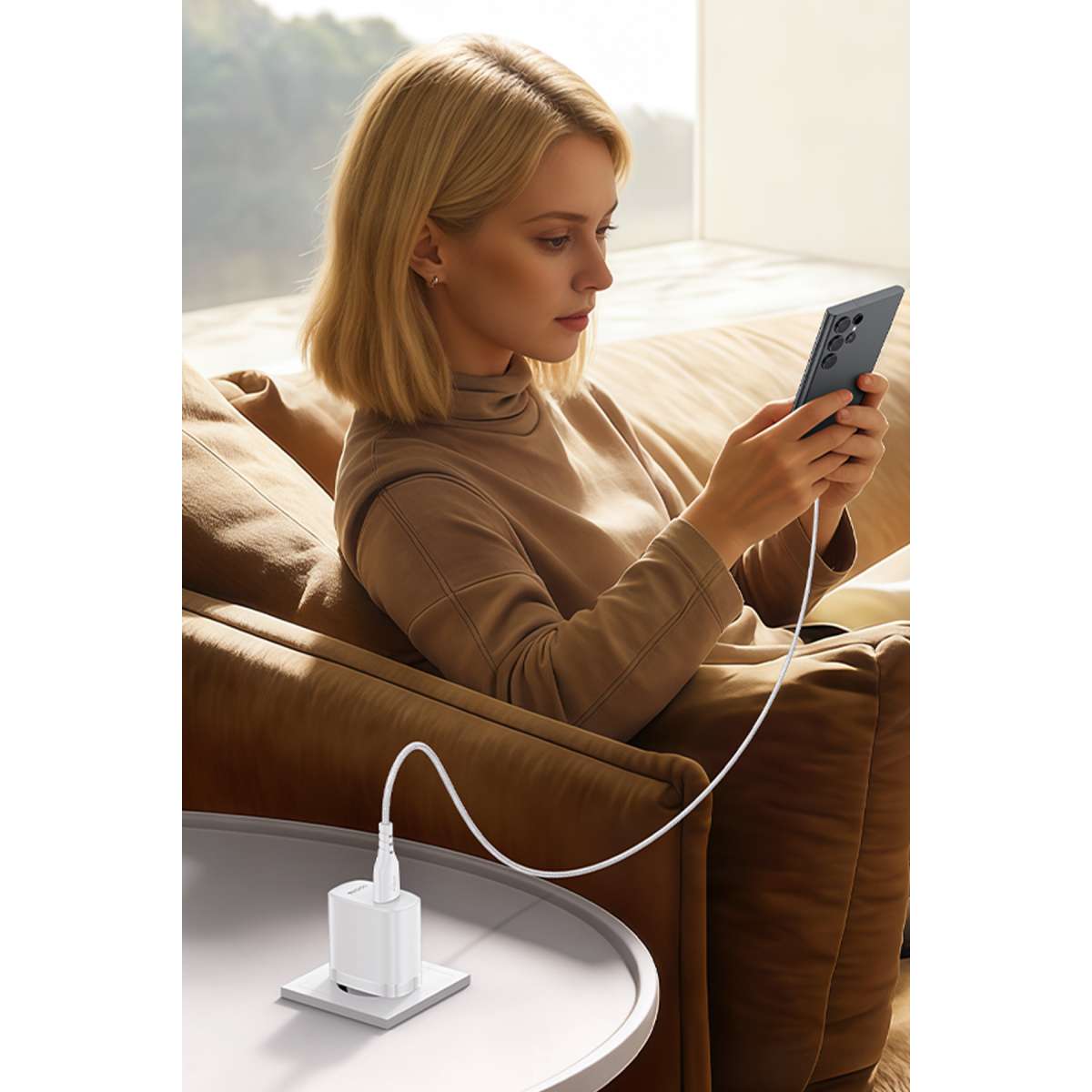 Yesido YC111 18W USB-A QC 3.0 Çıkışlı A to Type-C Kablolu Hızlı Şarj Cihazı - Beyaz