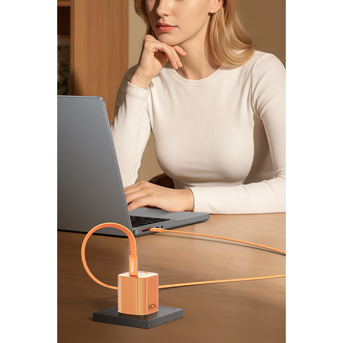 Yesido YC117 60W Type-C GaN Hızlı Şarj Cihazı - Turuncu