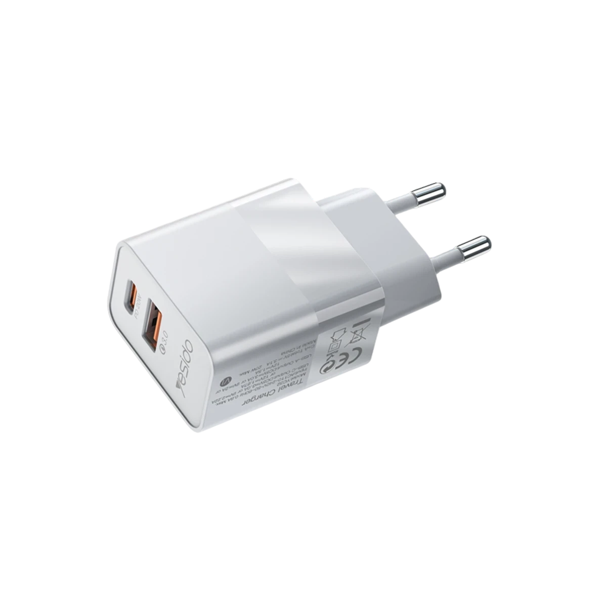 Yesido YC32 20W Type-C Çıkışlı PD Hızlı Şarj Cihazı - Beyaz