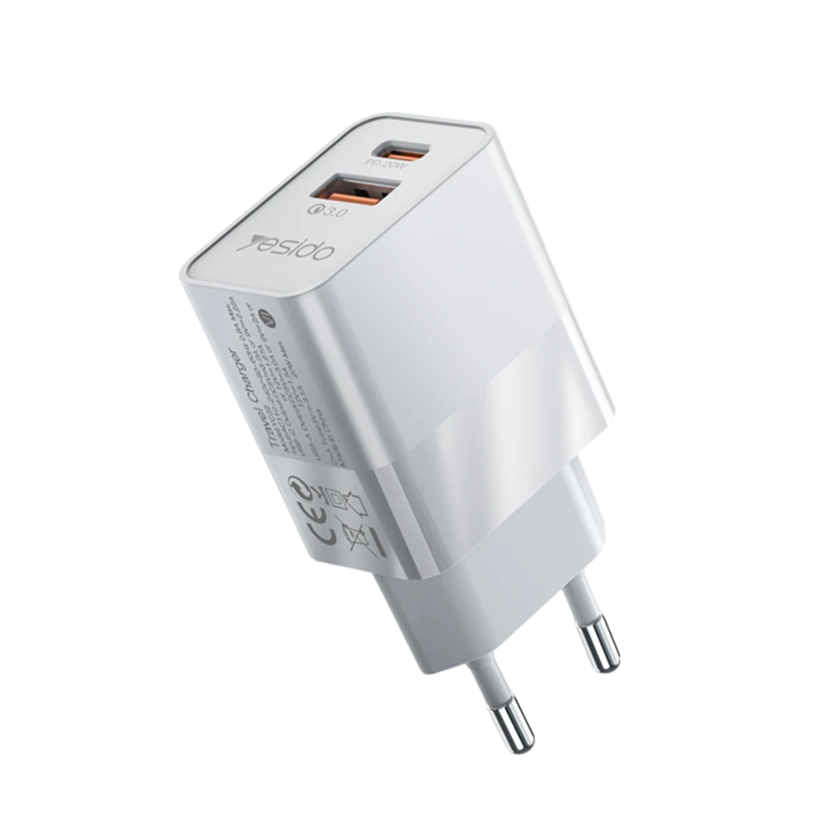 Yesido YC32 20W Type-C Çıkışlı PD Hızlı Şarj Cihazı - Beyaz