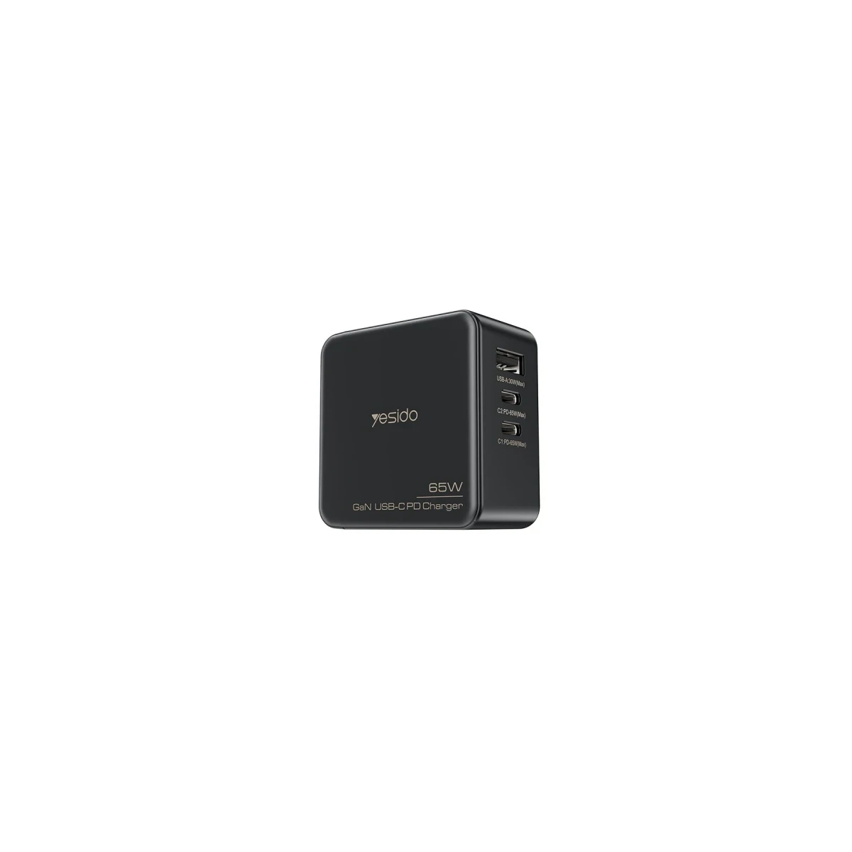Yesido YC42 2 Adet 65W Type-C ve 1 Adet 30W Usb Çıkışlı PD GAN Şarj Adaptörü - Siyah