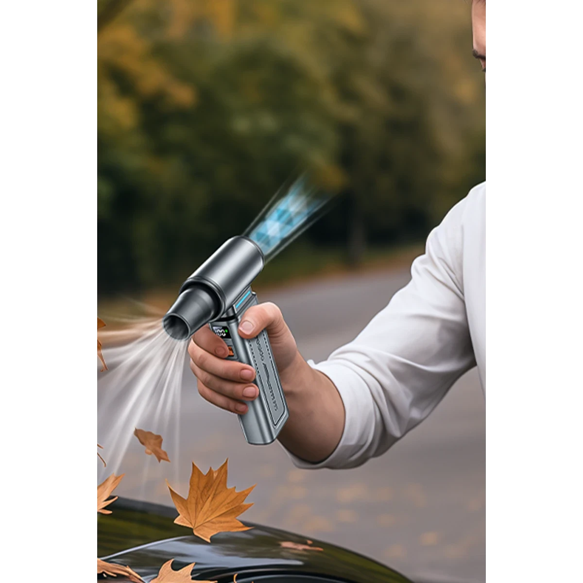 Yesido YF19 Dijital Göstergeli 130.000 RPM Brushless Motorlu 10.000Pa Vakum ve Güçlü Üfleme Özellikli 8000mAh Çift Bataryalı Hava Kompresörü - Siyah