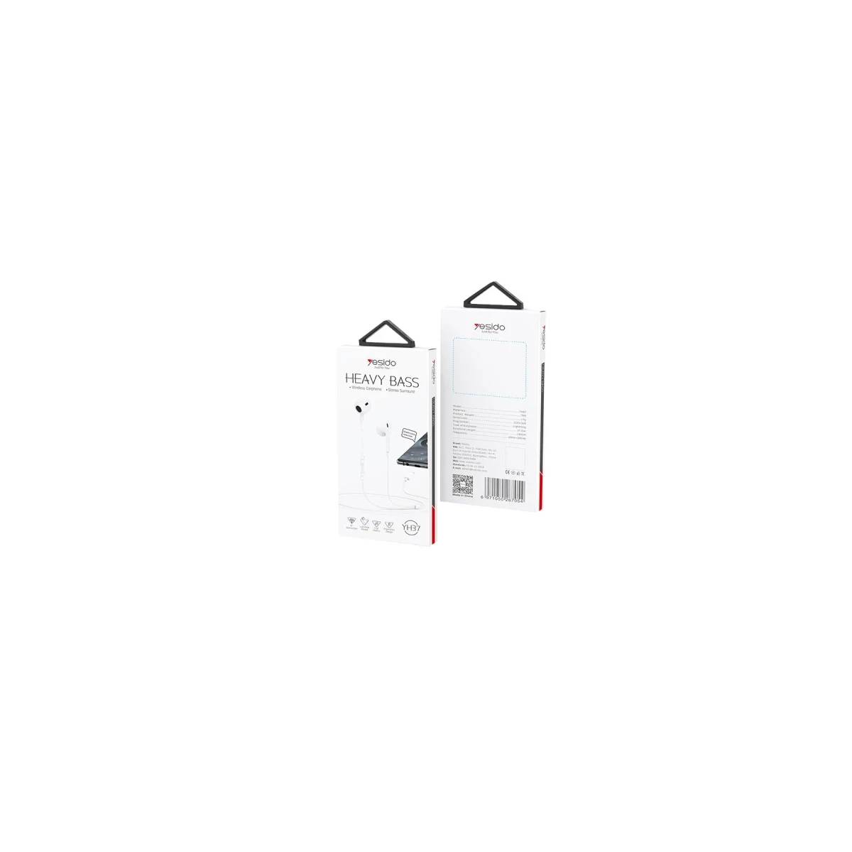 Yesido YH37 1.2M Lightning Bluetooth Kablolu Kulaklık - Beyaz