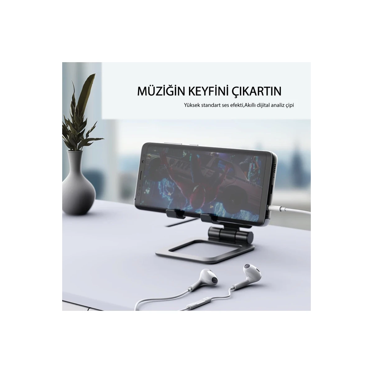 Yesido YH39 1.2M Yüksek Baslı 3.5mm Jaklı Kablolu Kulaklık - Beyaz