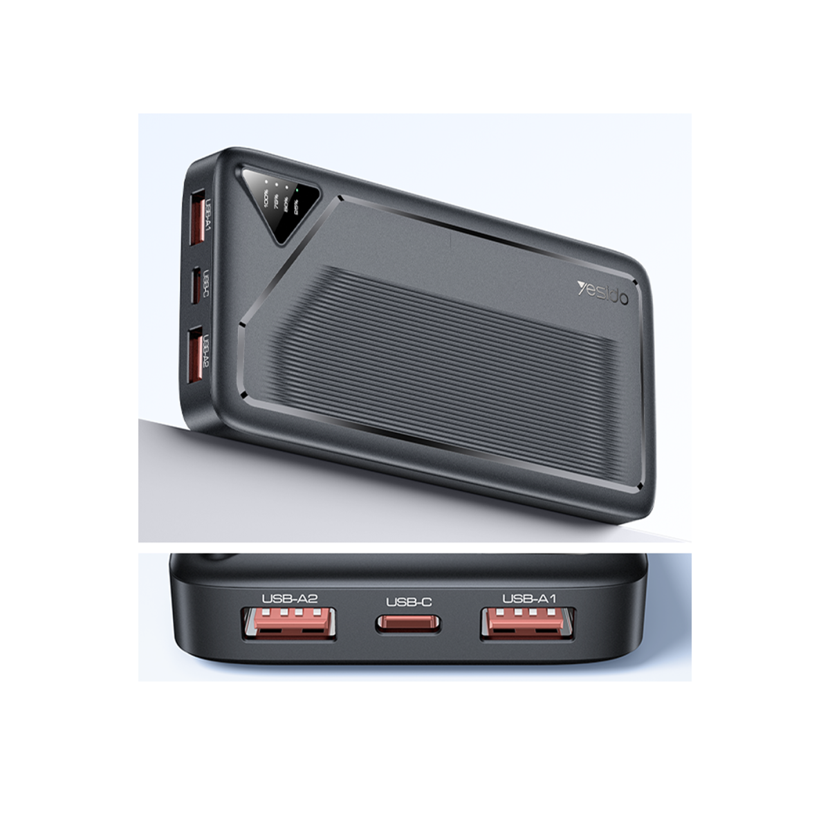 Yesido YP101 10000mAh 22.5W PD Hızlı Şarjlı LED Göstergeli Powerbank - Siyah