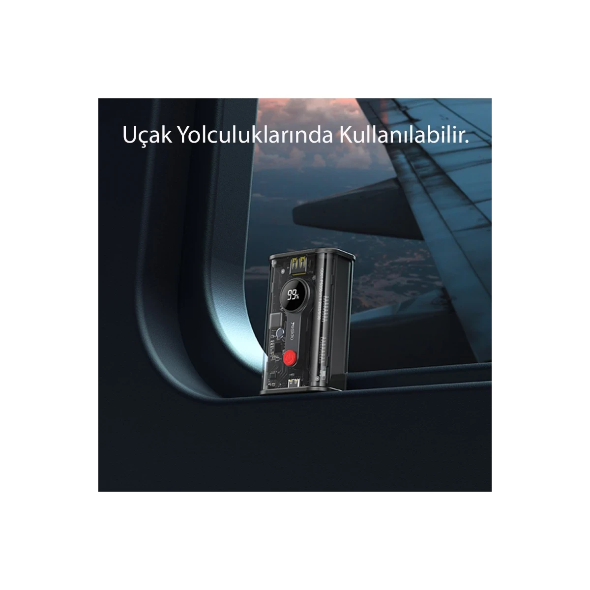 Yesido YP35 10.000 mAh USB3.0 PD Hızlı Şarj Powerbank - Şeffaf