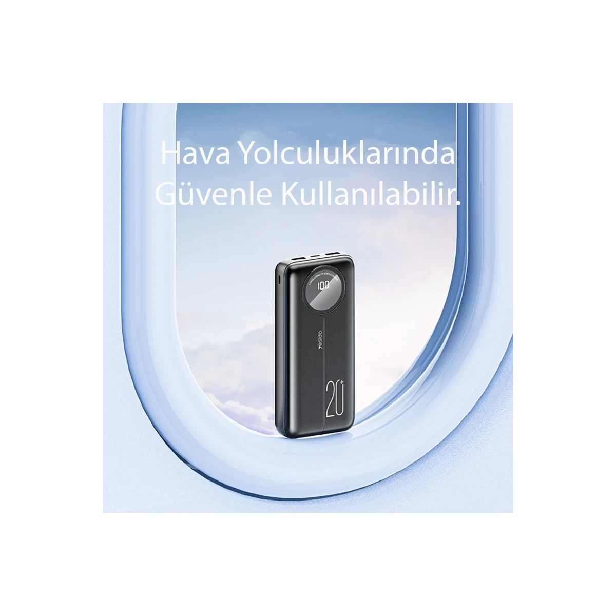 Yesido YP41 20.000 mAh Dijital Göstergeli USB3.0 PD Hızlı Şarj Powerbank - Siyah