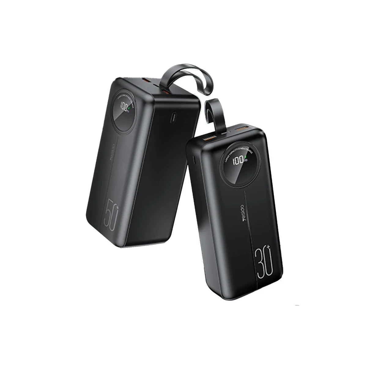 Yesido YP42 30.000 mAh Dijital Göstergeli USB3.0 PD Hızlı Şarj Powerbank - Siyah