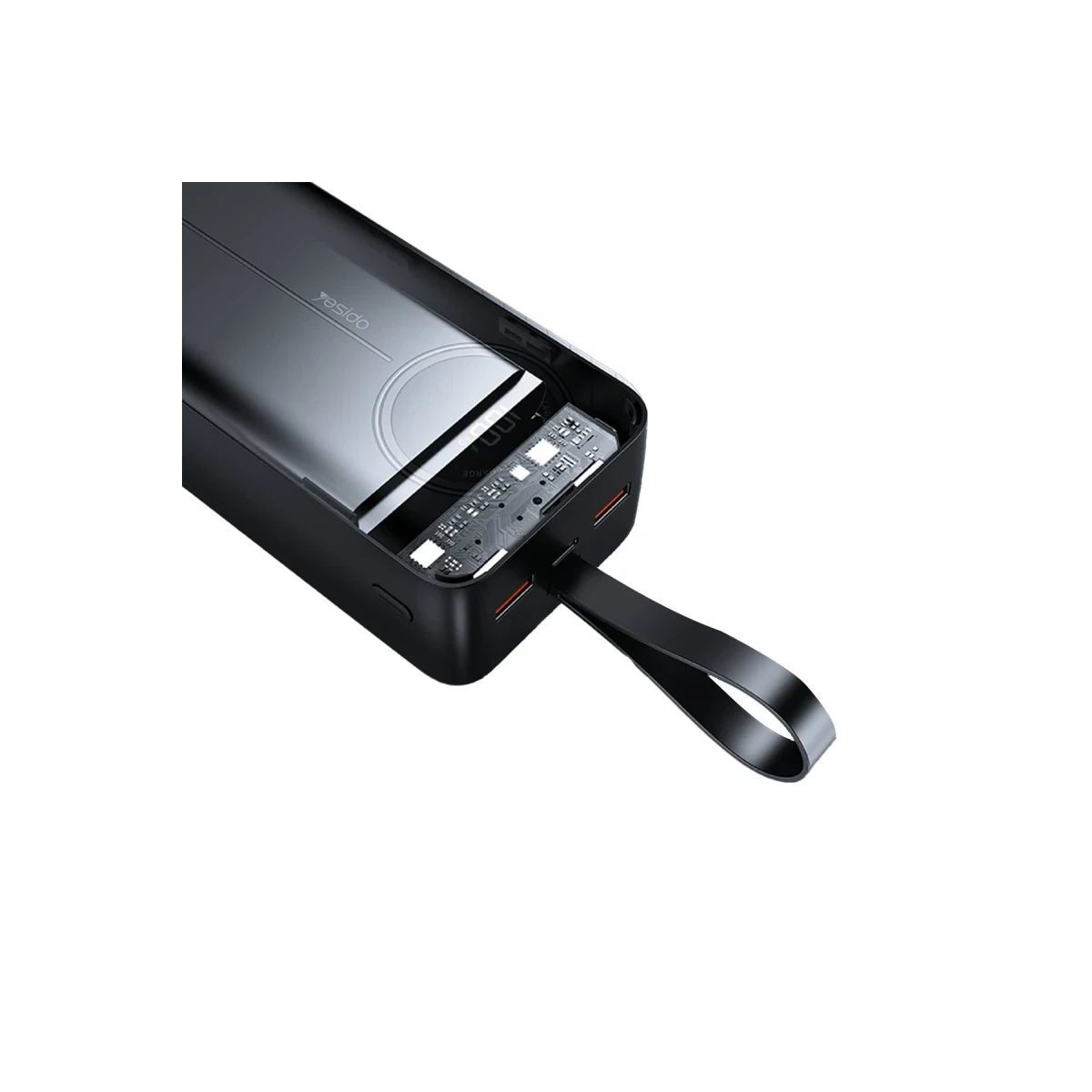 Yesido YP44 50.000 mAh Dijital Göstergeli USB3.0 PD Hızlı Şarj Powerbank - Siyah