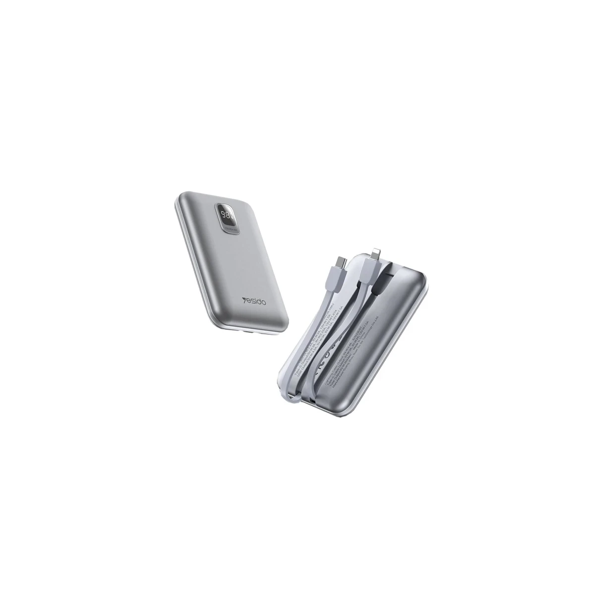 Yesido YP48 10.000 mAh 22.5W Dijital Göstergeli USB3.0 PD Hızlı Şarj Powerbank - Siyah