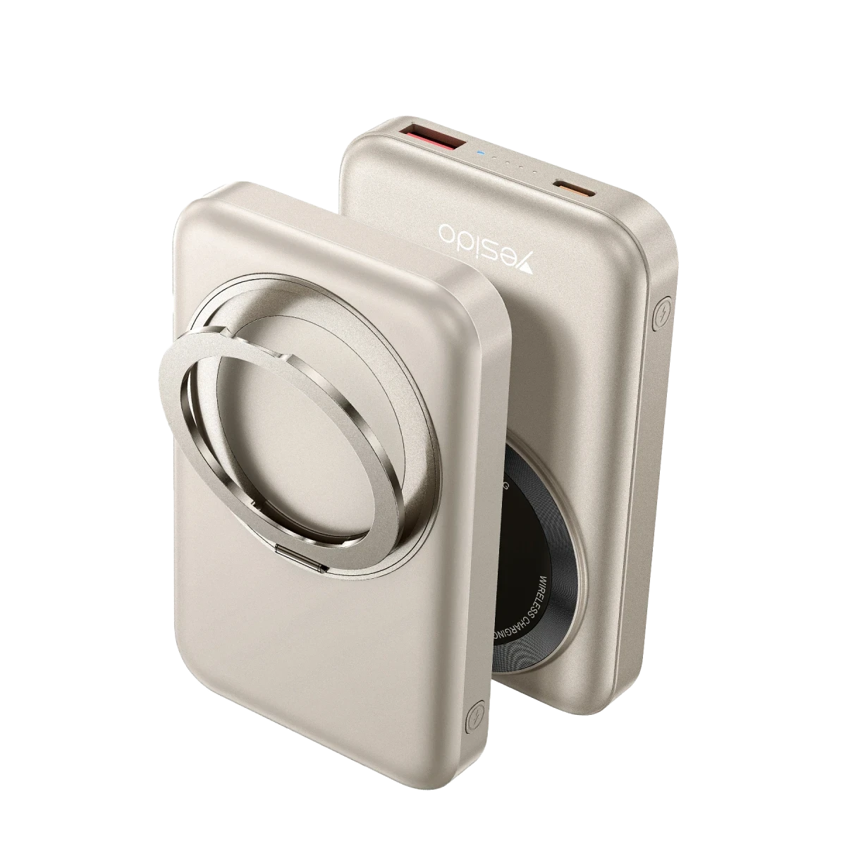 Yesido YP60 10.000 mAh 20W Type-C 18W USB ve 15W Kablosuz Şarj Çıkışlı PD Magsafe Powerbank - Gold