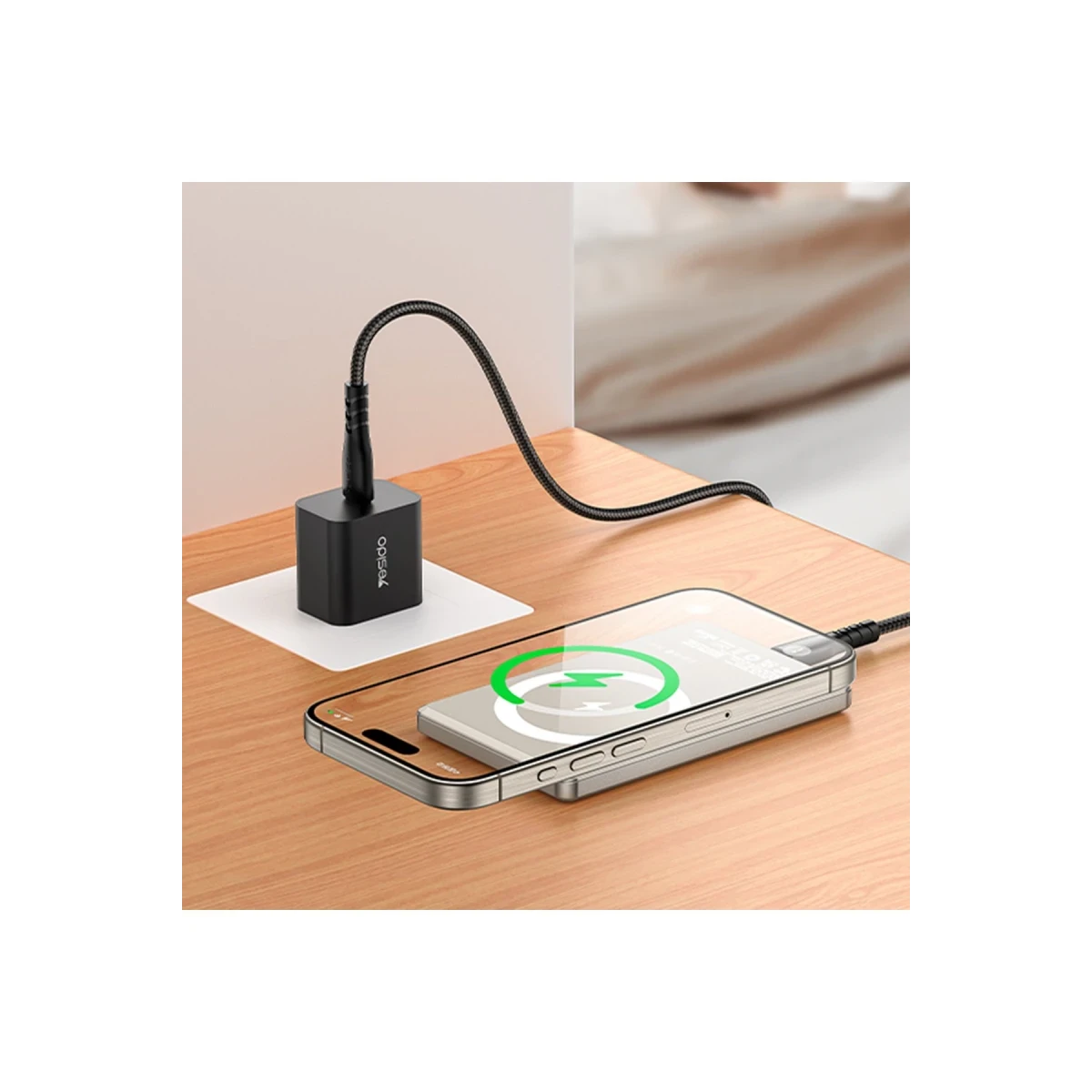 Yesido YP66 5.000 mAh Led Şarj Göstergeli 20W Type-C Çıkışlı ve 15W Kablosuz Şarjlı PD Hızlı Şarj Magsafe Powerbank - Gold