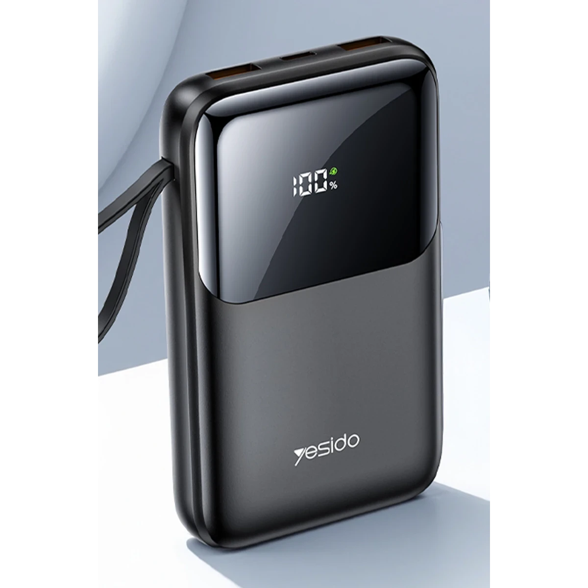 Yesido YP71 Dijital Göstergeli 10.000 mAh 6in1 22.5W PD Hızlı Şarj Powerbank - Siyah