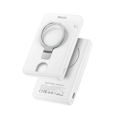Yesido YP73 Konum Takip Özellikli 5.000 mAh Kablosuz Magsafe Powerbank - Beyaz