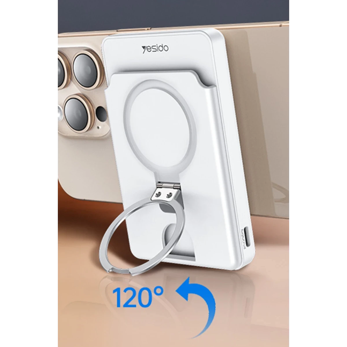 Yesido YP73 Apple Beni Bul Özellikli 5.000 mAh Kablosuz Magsafe Powerbank - Siyah