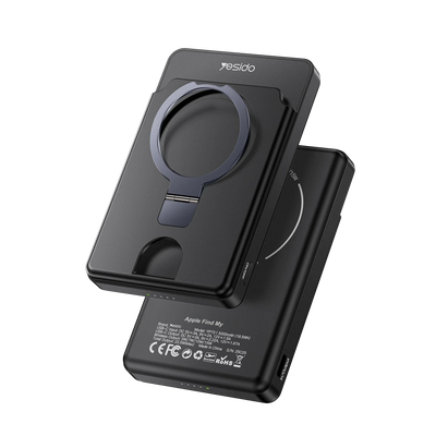Yesido YP73 Apple Beni Bul Özellikli 5.000 mAh Kablosuz Magsafe Powerbank - Siyah