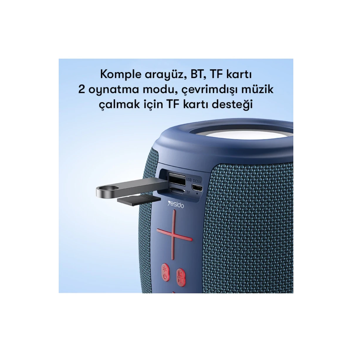 Yesido YSW14 RGB Kablosuz Hoparlör - Siyah